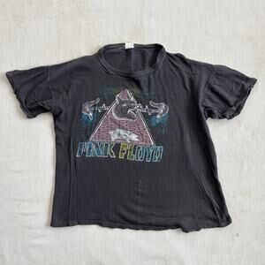 Vintage 80s Pink Floyd Animals The Wall Pig Parking Lot Large RARE T-Shirt